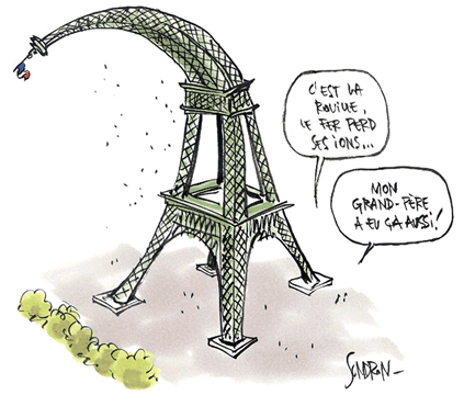 Dessin : la tour Eiffel rouille!