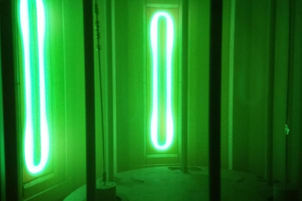 Intérieur de la machine de dépôt ICS durant le dépôt d'une couche de cuivre