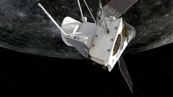 BepiColombo flying by Mercury