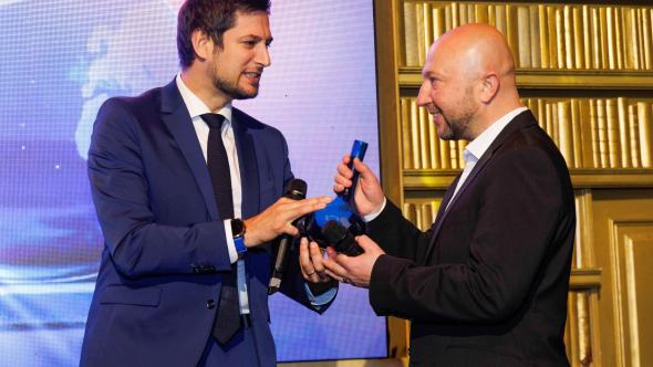 André Fuzfa lors de sa remise du prix des Trophées Matière Grise