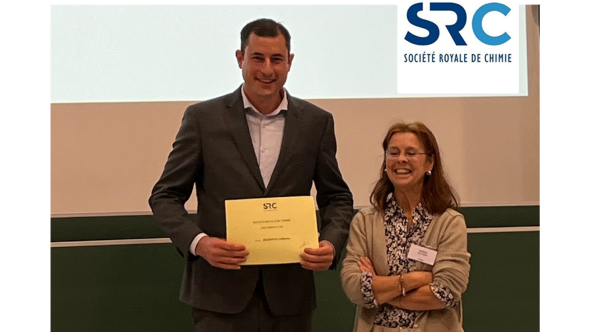 Guillaume Berionni recevant le prix triennal de la SRC (2024)