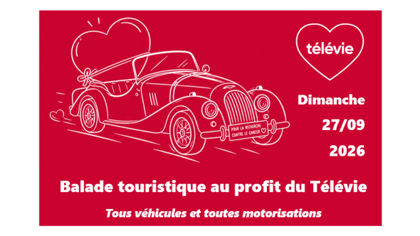 Affiche de la balade touristique au profit du Télévie organisée par l'UNamur le 27/09/2026