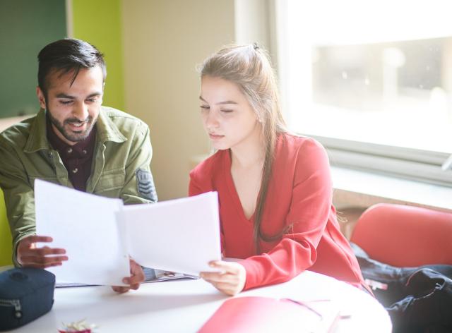 Chercheurs qui regardent des papiers