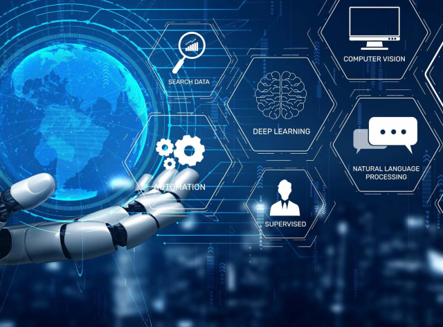 Une main de robot qui présente des technologies d'IA