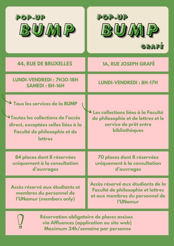 Infos Pop-up BUMP