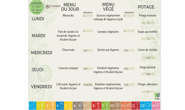 Menu Arsenal semaine 51