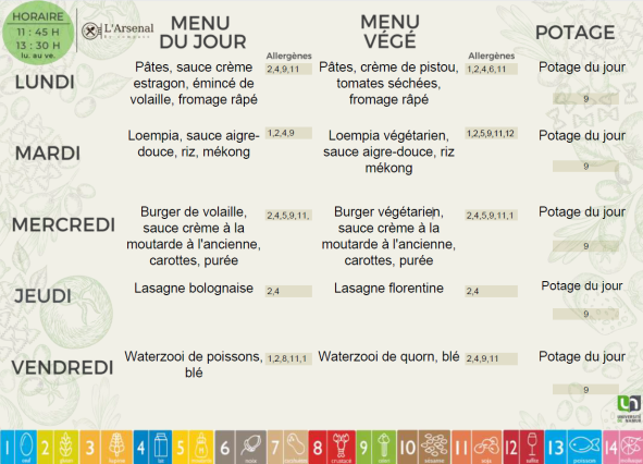 Menu Arsenal