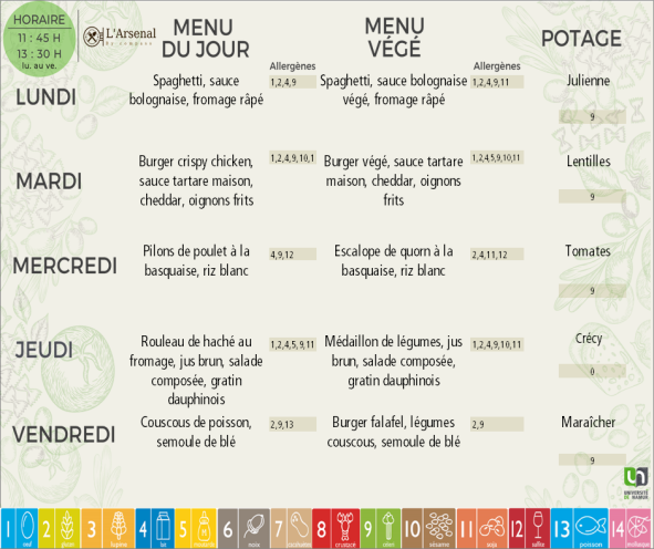 Menu Arsenal