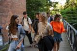 Etudiants arrivant à l'UNamur