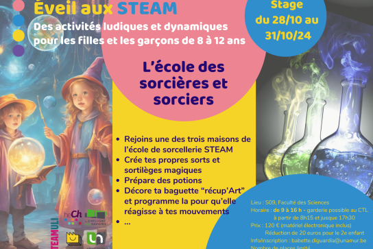 Affiche des stages éveil au STEAM