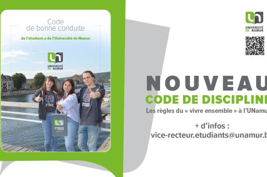 Image de la couverture du code de bonne conduite de l'étudiant de l'UNamur